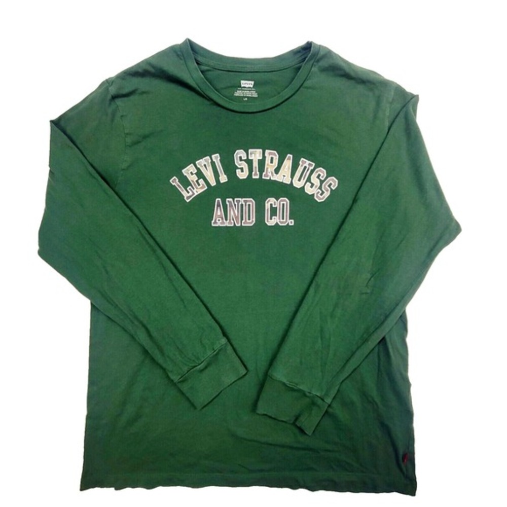 Levi's Shirt Men's‎ Large Green 100% Cotton Long Sleeve Pullover
